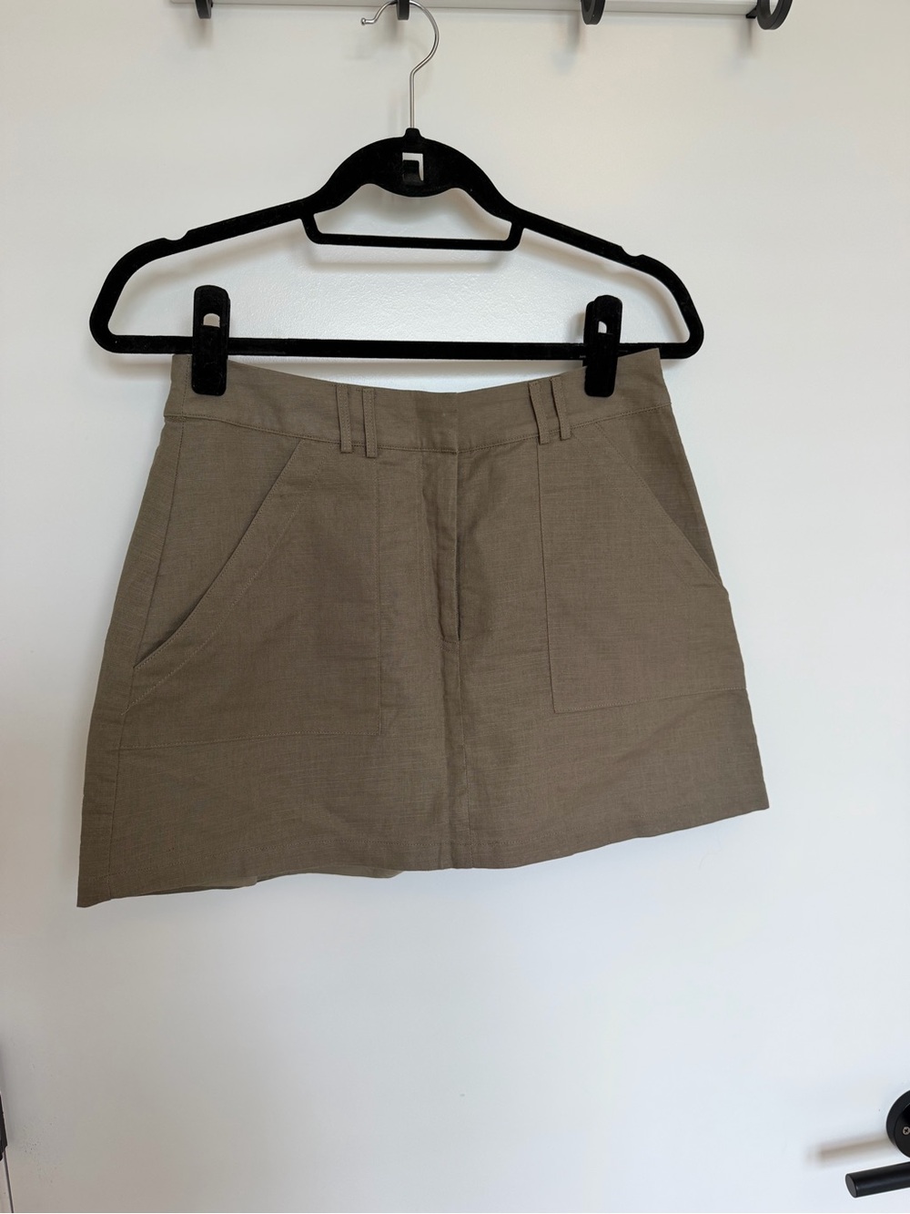 SHOWPO DREAM LINEN BLEND SKORT - HIGH WAISTED A LINE SKORT IN OLIVE